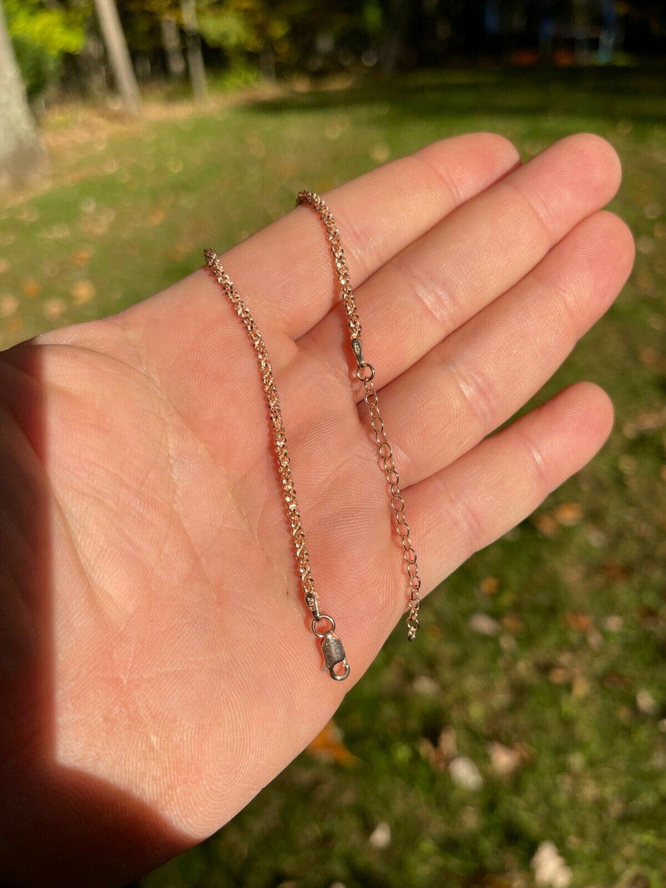 Ankle Bracelet 3mm Sparkle Rope Anklet 14k Rose Gold Over 925 Silver 8-11.5