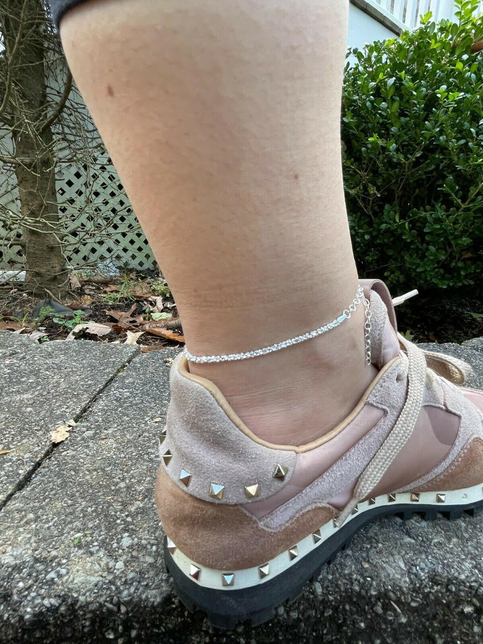 Ankle Bracelet 3mm Sparkle Rope Anklet Real 925 Silver All Length 8-11.5 ITALY