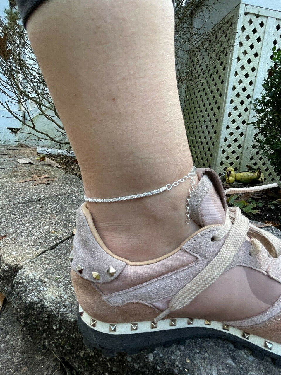 Ankle Bracelet 3mm Sparkle Rope Anklet Real 925 Silver All Length 8-11.5 ITALY