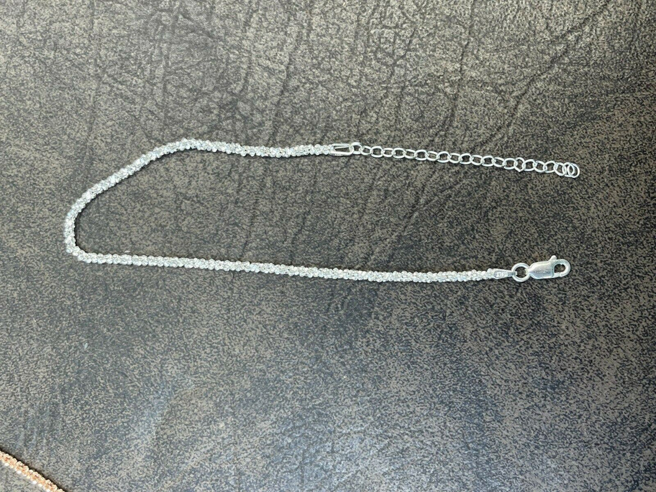 Ankle Bracelet 3mm Sparkle Rope Anklet Real 925 Silver All Length 8-11.5 ITALY