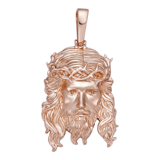 HarlemBling #1 Bestseller Jesus Piece Pendant - 14k Rose Gold Vermeil 925 Silver - 3 Sizes 1.5"-3"
