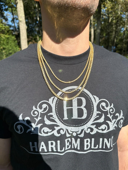 HarlemBling 14k Gold Vermeil 925 Silver Diamond Cut Sparkle Ice Rope Chain Necklace 3-5mm