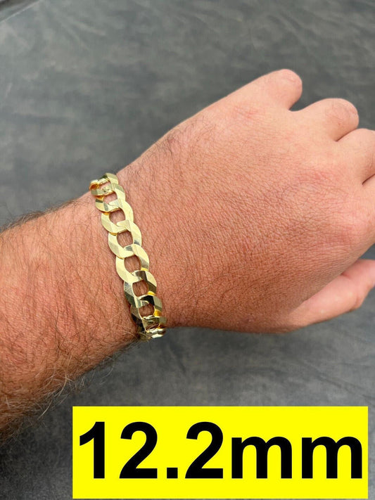 HarlemBling 14k Real Solid Yellow Gold Curb Miami Cuban Link Bracelet *$45-50+/Gram*