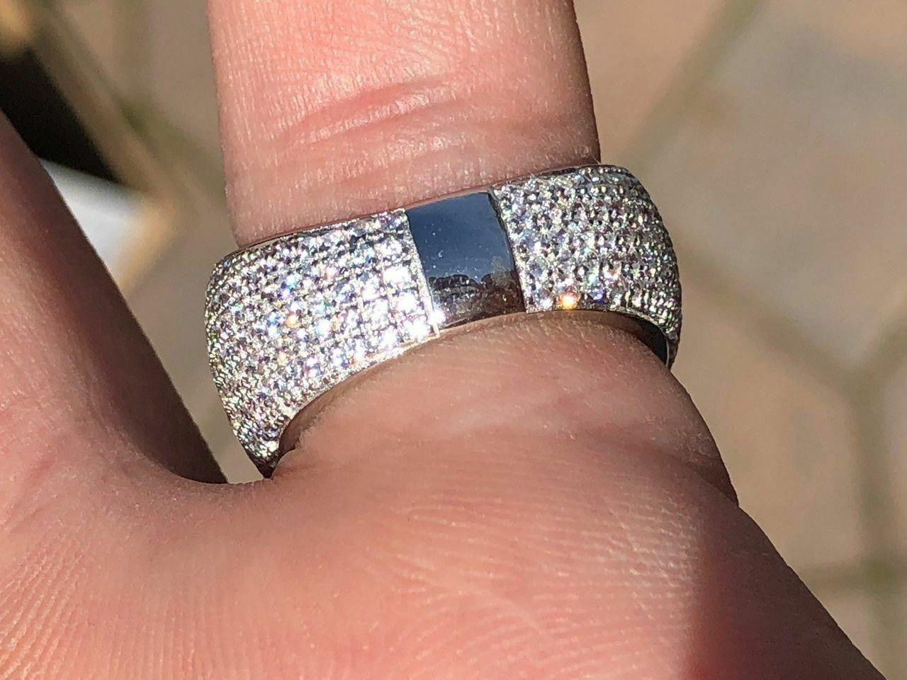 HarlemBling 4.68ct Real DIAMOND Round Cluster Iced Out Ring - 925 Silver