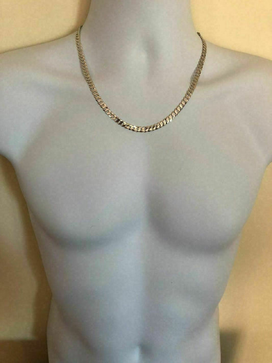 HarlemBling 6mm Flat Mens Miami Cuban Link Chain Solid 925 Silver ITALY All Lengths 18-30