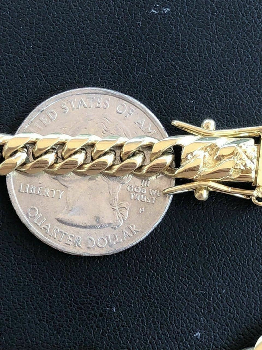 HarlemBling 6mm Mens Cuban Miami Link Bracelet 14k Gold Plated Stainless Steel 8 Long