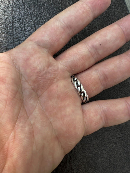 HarlemBling 6mm Miami Cuban Wedding Band Ring - Real Solid 925 Sterling Silver - Mens Ladies