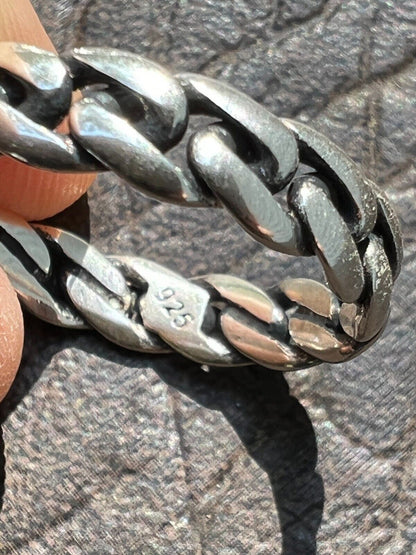 HarlemBling 6mm Miami Cuban Wedding Band Ring - Real Solid 925 Sterling Silver - Mens Ladies