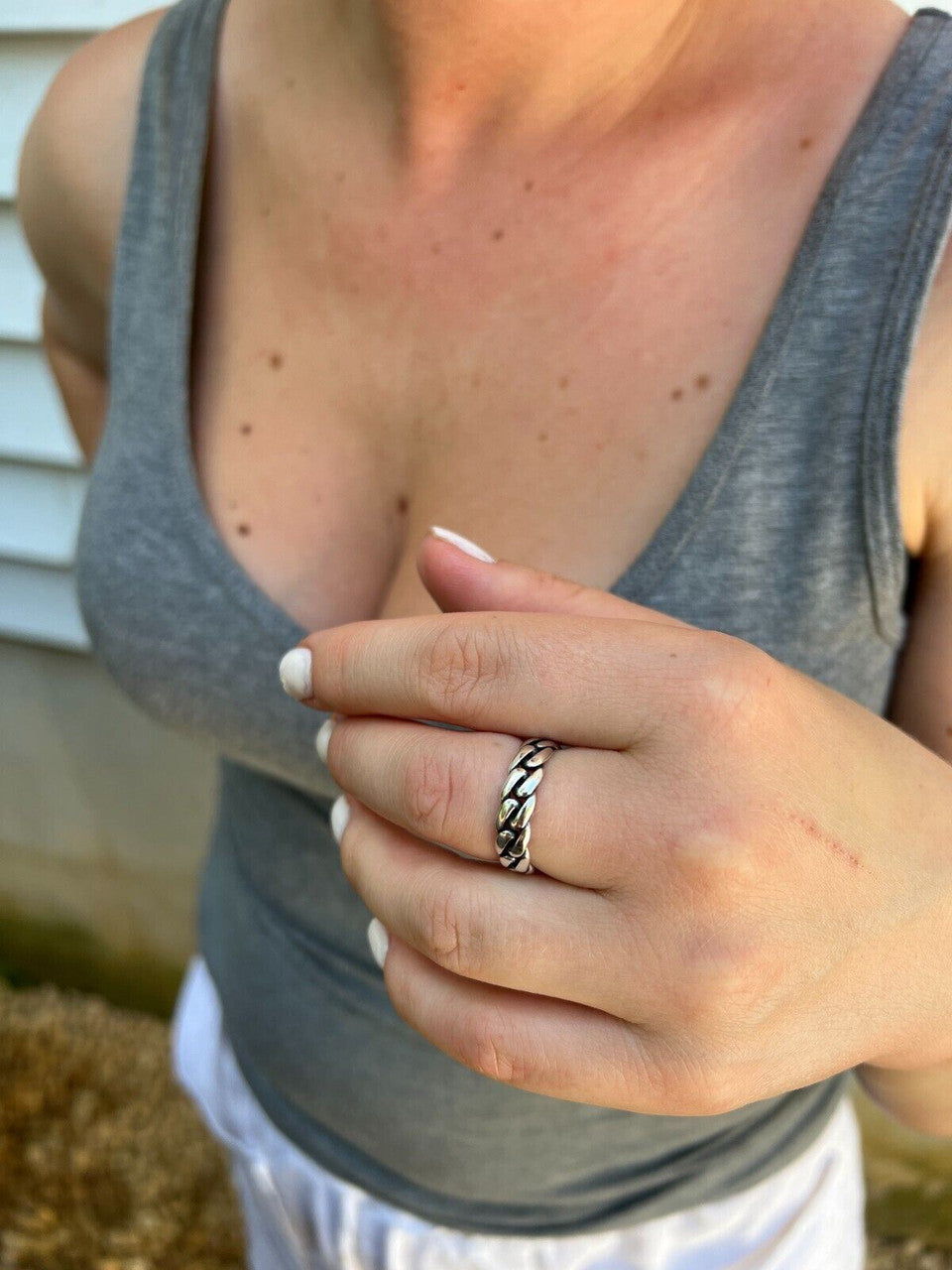 HarlemBling 6mm Miami Cuban Wedding Band Ring - Real Solid 925 Sterling Silver - Mens Ladies