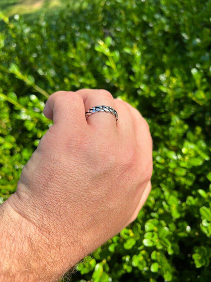 HarlemBling 6mm Miami Cuban Wedding Band Ring - Real Solid 925 Sterling Silver - Mens Ladies