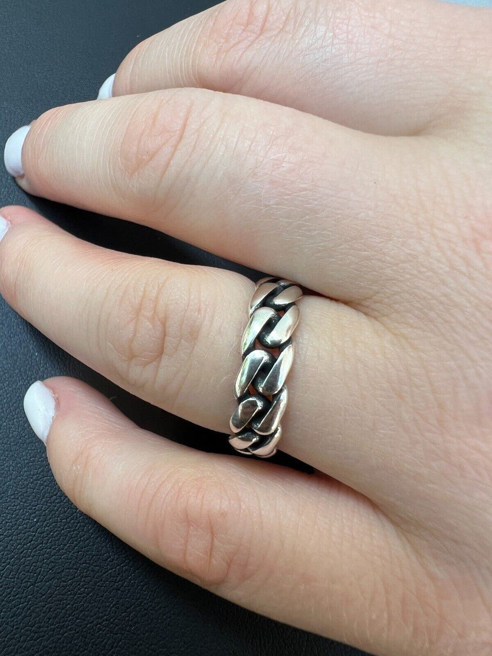 HarlemBling 6mm Miami Cuban Wedding Band Ring - Real Solid 925 Sterling Silver - Mens Ladies