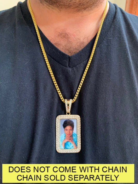 HarlemBling 925 Silver Custom Hip Hip Photo Pendant Iced Memory MOISSANITE PASS DIAMOND TEST