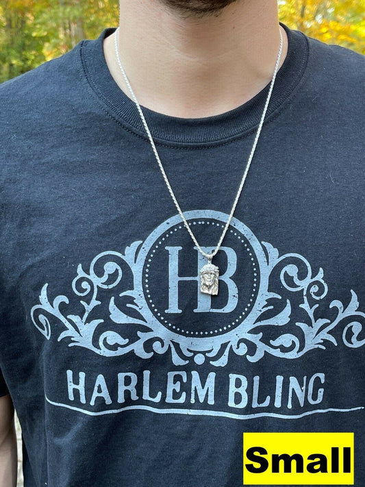 HarlemBling 925 Sterling Silver Jesus Piece Pendant Real Baguette MOISSANITE Necklace ITALY