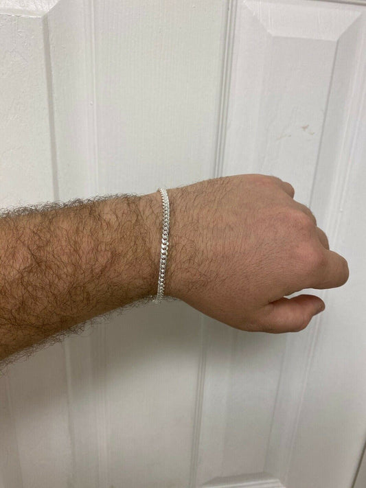 HarlemBling 925 Sterling Silver Miami Cuban Chain 4mm 7-30 Box Clasp Necklace Or Bracelet