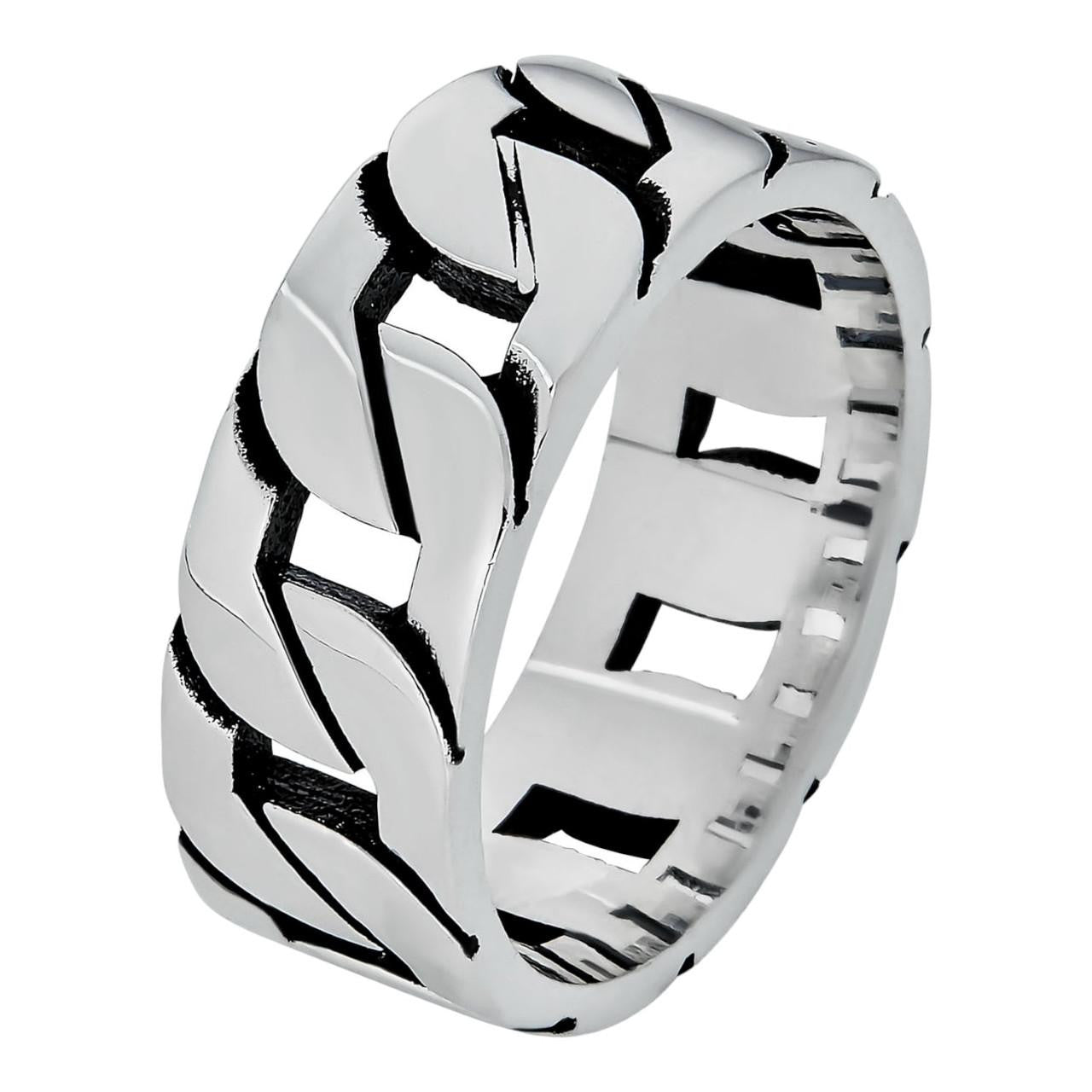 HarlemBling Amsterdam Cuban Ring - 925 Silver Oxidized - Plain