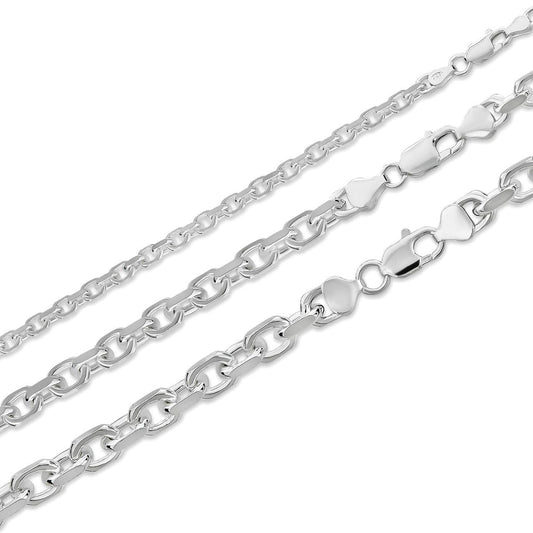 HarlemBling Anchor Cable Chain Necklace Or Bracelet - 925 Sterling Silver - 7"-30" - 4mm-8mm