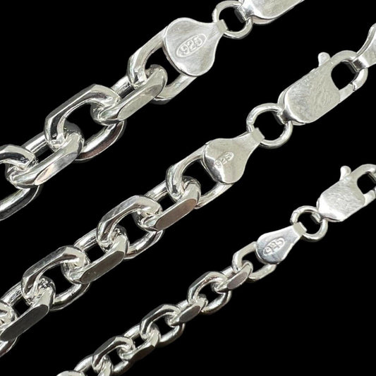 HarlemBling Anchor Cable Chain Necklace Or Bracelet - 925 Sterling Silver - 7"-30" - 4mm-8mm