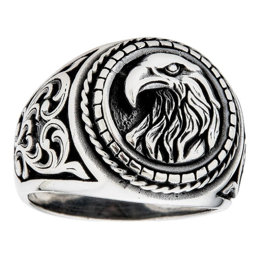 HarlemBling Armani Collection Eagle Ring - 925 Silver Oxidized - Plain