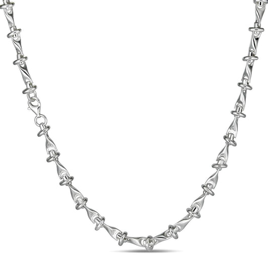 HarlemBling "Barbed Wire" Link Chain Custom Necklace Or Bracelet - 925 Sterling Silver - 7"-28" - 8mm