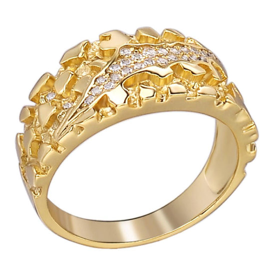 HarlemBling Bear Claw Nugget Ring - 14k Gold Vermeil 925 Silver - CZ Stones