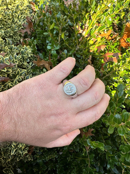 HarlemBling Big 2.4ct Oval Cut MOISSANITE Solitaire Men's Real Solid 925 Silver Ring Pinky