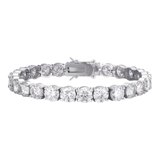 HarlemBling Big Boss MOISSANITE Tennis Bracelet Iced Out Huge Stones - 925 Silver - 8mm - 7-8.5"