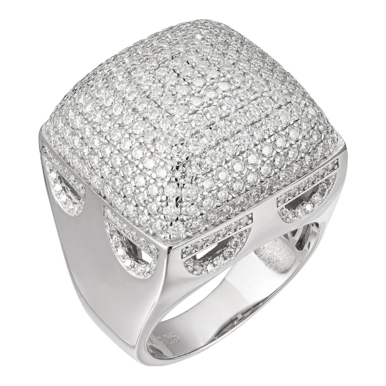 HarlemBling "Biggest Ring We Make" - Dome Iced Out Ring - 925 Silver - CZ Stones