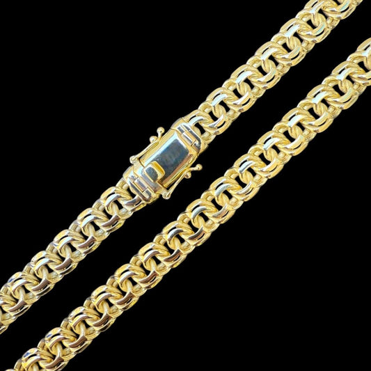 HarlemBling Bismark Garibaldi Chino Link Chain Necklace - 14k Gold Vermeil 925 Silver - 18"-28" - 9mm