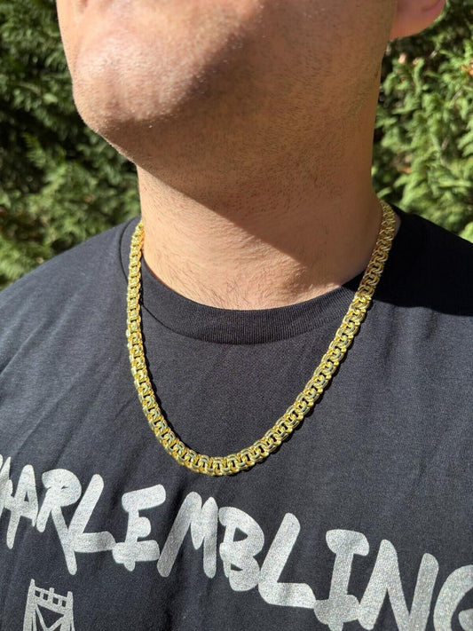 HarlemBling Bismark Garibaldi Chino Link Chain Necklace - 14k Gold Vermeil 925 Silver - 18"-28" - 9mm