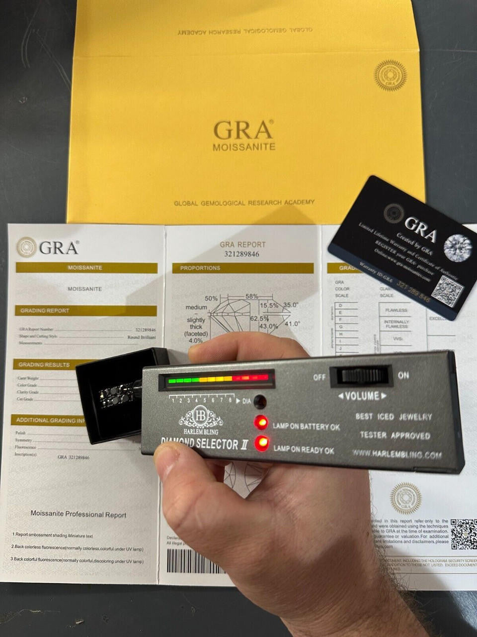 HarlemBling Black Moissanite Ring Real 925 Silver Oxidized Rhodium Hip Hop Iced Tennis Band