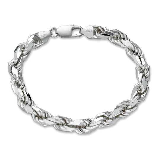 HarlemBling BOSS Rope Bracelet - 925 Sterling Silver - 8.5" - 8mm