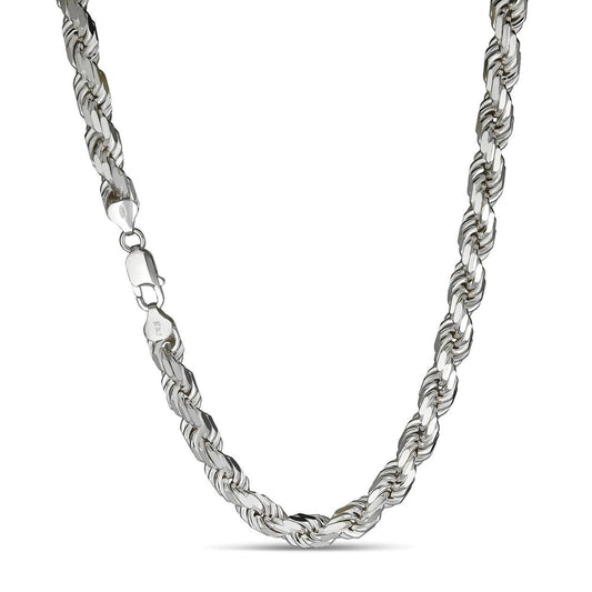 HarlemBling BOSS Rope Chain Necklace - 925 Sterling Silver - 18"-30" - 8mm