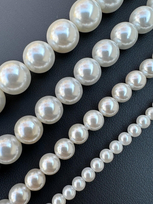 HarlemBling Cultured Pearl Necklace W. Real 925 Silver Clasp For Men Women 4-10mm All Length