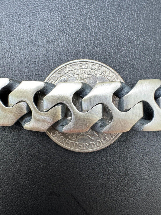 HarlemBling Custom Crazy Miami Cuban Link Bracelet 12mm Real 925 Silver Oxidized Finish