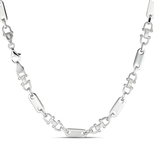 HarlemBling Custom Ferragamo Mariner Link Chain Necklace - 925 Sterling Silver - 18"-28" - 7.5mm