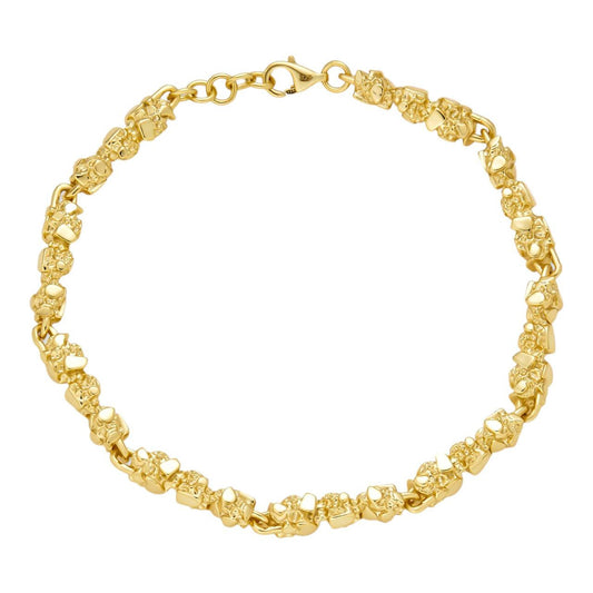 HarlemBling Custom Nugget Chain Bracelet - 14k Gold Vermeil 925 Sterling Silver - 7"-8.5" - 5mm