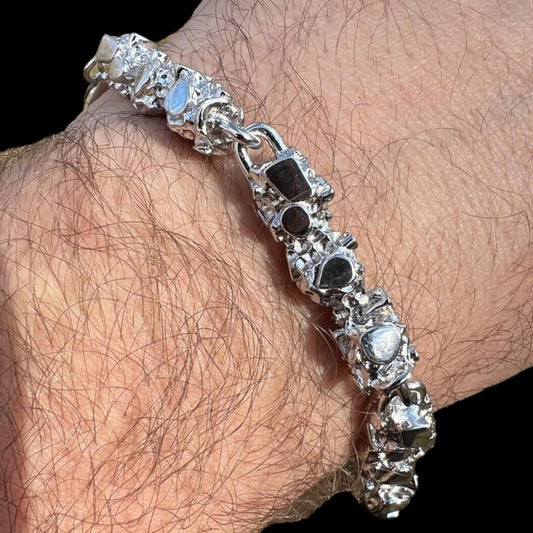 HarlemBling Custom Nugget Chain Bracelet - 14k Gold Vermeil 925 Sterling Silver - 7"-8.5" - 8mm