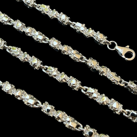 HarlemBling Custom Nugget Chain Necklace - 925 Sterling Silver - 18"-30" - 5mm