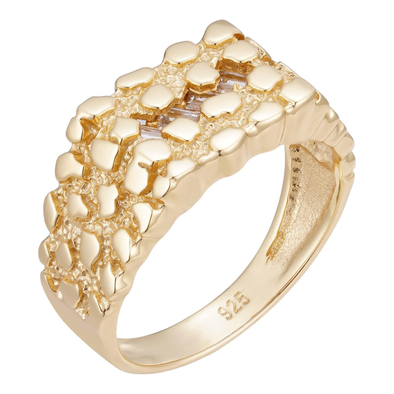 HarlemBling Earthquake Nugget Ring - 925 Silver - CZ Stones