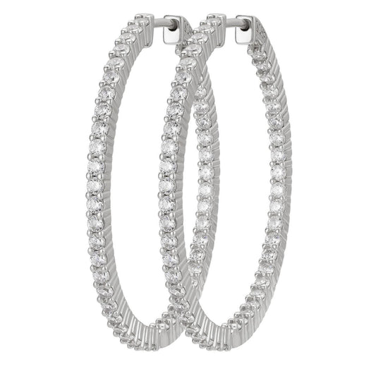 HarlemBling Everyday Gal Hoop Earrings - 925 Silver - CZ Stones - 39mm