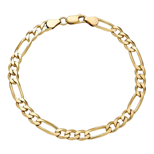 HarlemBling Figaro Link Bracelet - 14k Gold Vermeil 925 Sterling Silver - 6"-9" - 2.5mm-16mm