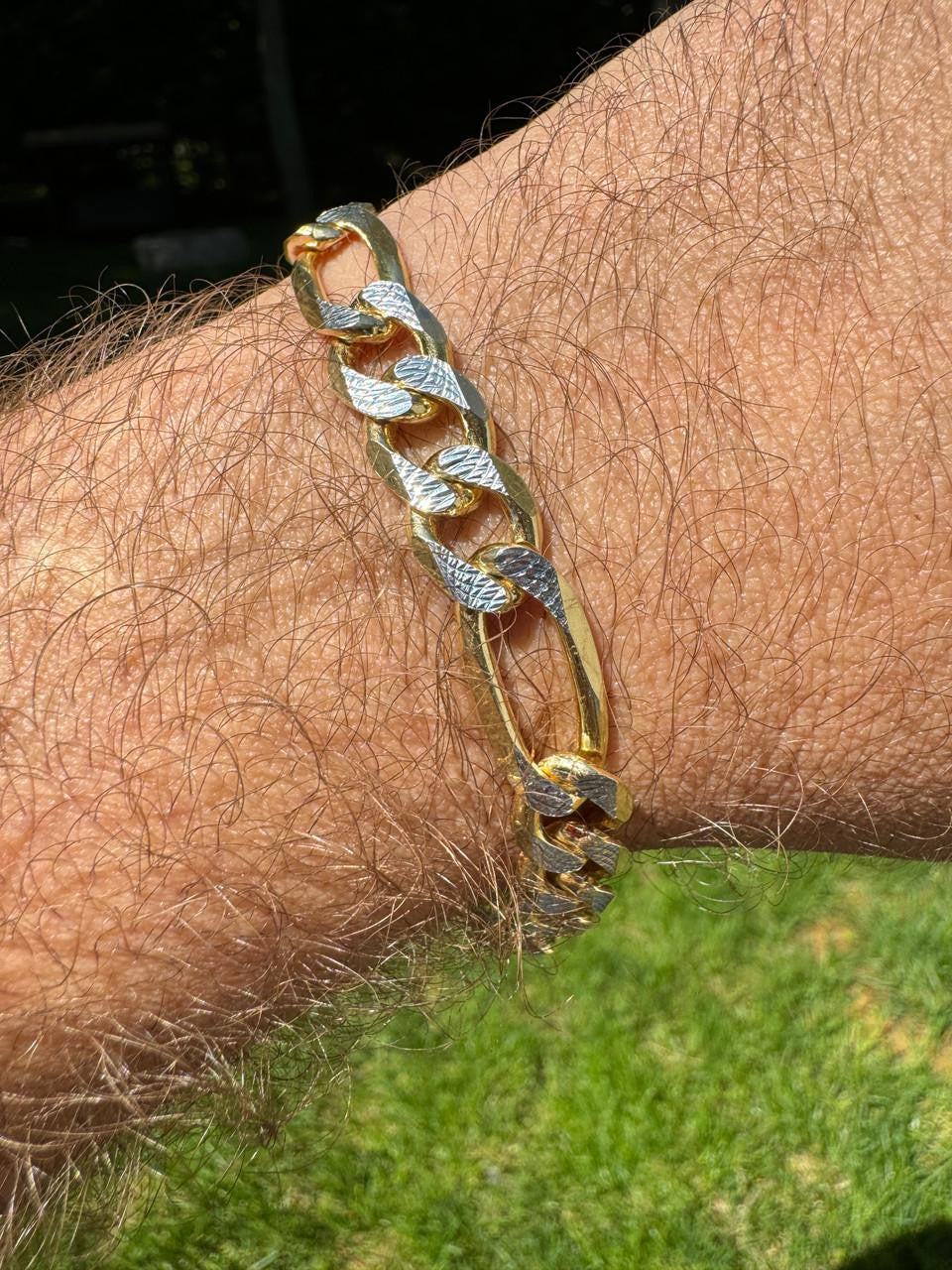 HarlemBling Figaro Link Chain Necklace Or Bracelet - Diamond Cut 14k Gold Vermeil 925 Sterling Silver - 6"-30" - 2.5mm-10mm