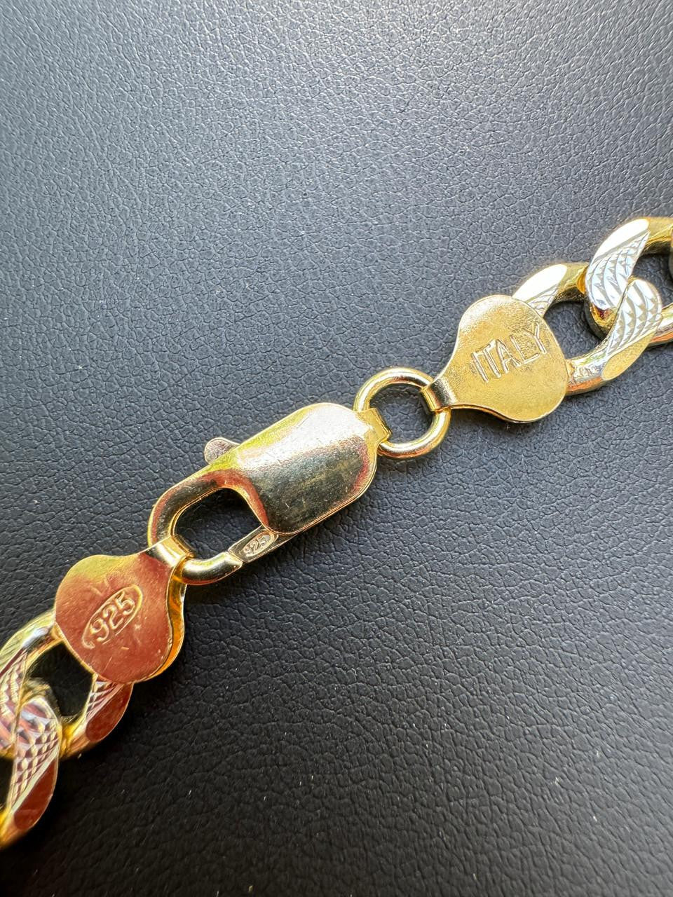 HarlemBling Figaro Link Chain Necklace Or Bracelet - Diamond Cut 14k Gold Vermeil 925 Sterling Silver - 6"-30" - 2.5mm-10mm