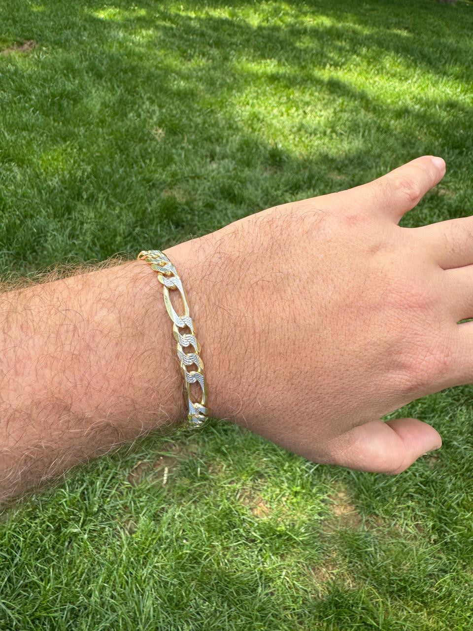 HarlemBling Figaro Link Chain Necklace Or Bracelet - Diamond Cut 14k Gold Vermeil 925 Sterling Silver - 6"-30" - 2.5mm-10mm