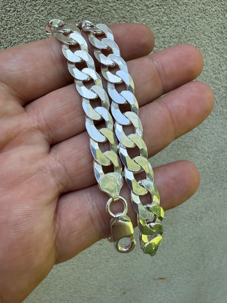 HarlemBling Flat Curb Cuban Bracelet - 925 Sterling Silver - 6"-9" - 3mm-10.5mm