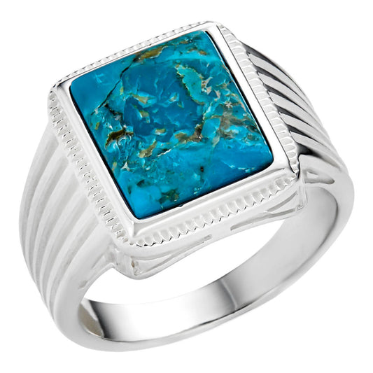 HarlemBling Game Of Thrones Ring - 925 Silver - Genuine Blue Turquoise Stone