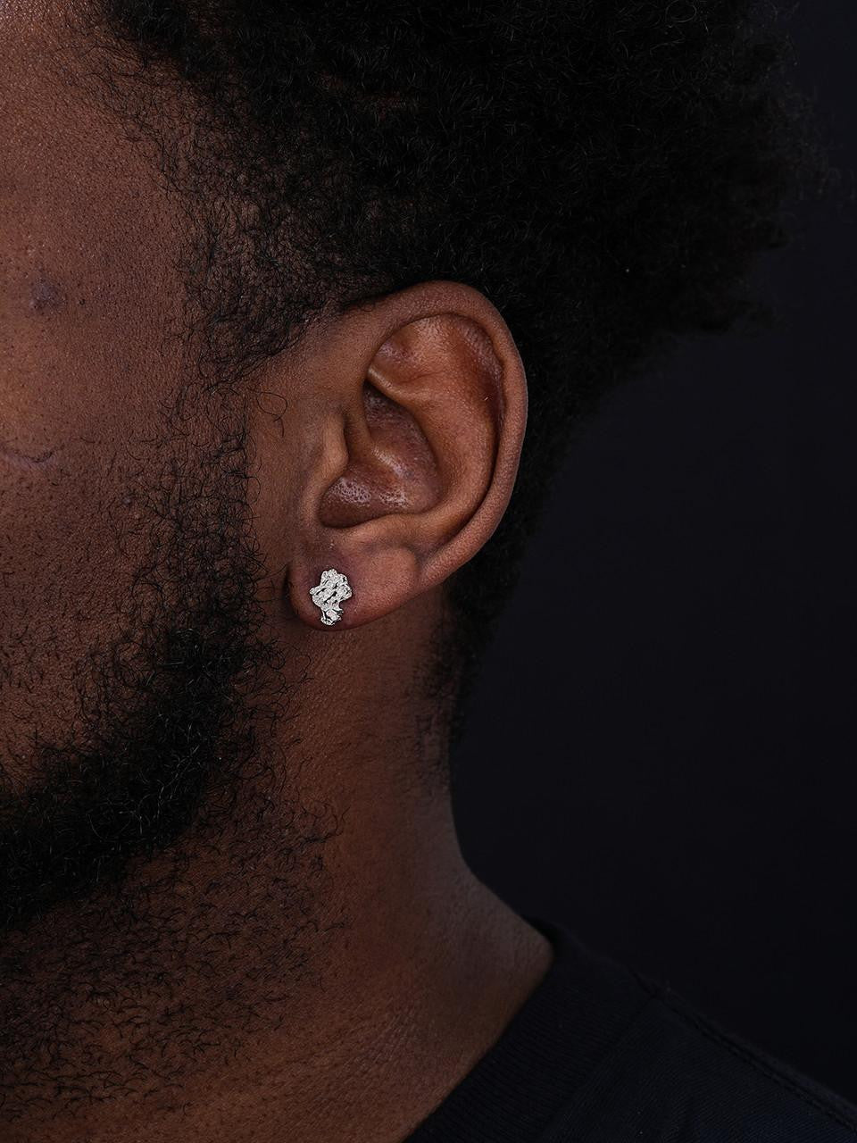 HarlemBling Gold Nugget Earrings - 925 Silver - 8x11mm