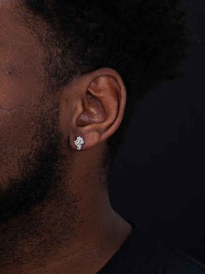 HarlemBling Gold Nugget Earrings - 925 Silver - 8x11mm