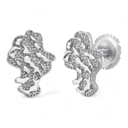 HarlemBling Gold Nugget Earrings - 925 Silver - 8x11mm