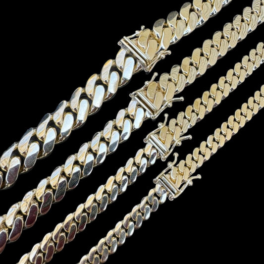 HANDMADE Tight Link Miami Cuban Link Chain Or Bracelet Necklace - 10k Yellow Gold - 7"-28" - 5mm-10mm
